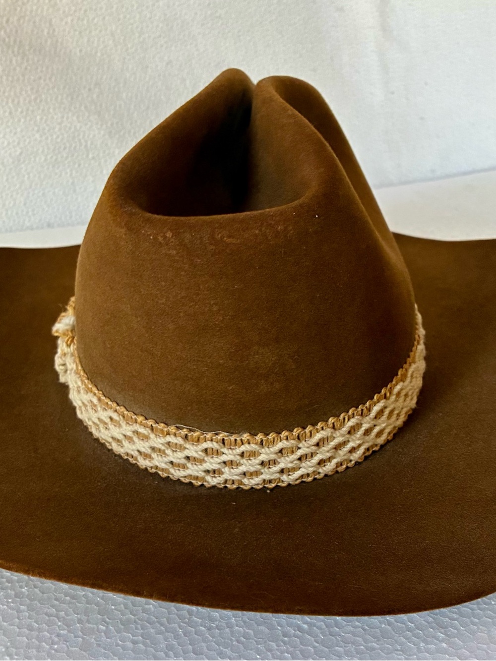 Vintage Ranchcraft 5x Beaver Felt Hand Creased Brown Western Hat